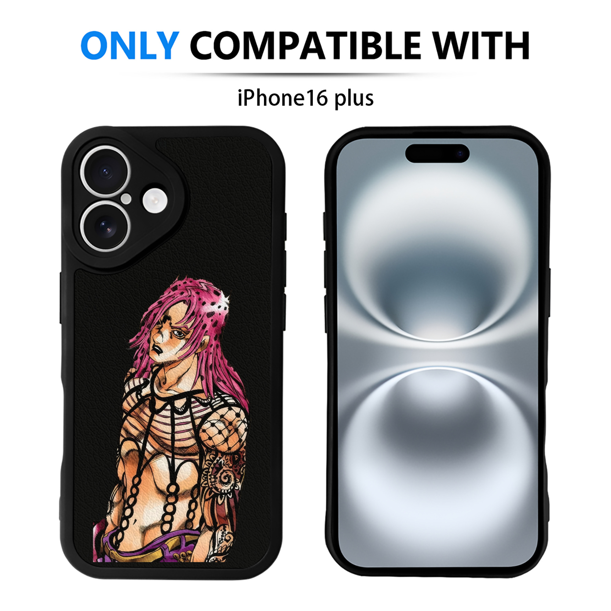 （画像用） ジョジョの奇妙な冒険 ビネガー?ドッピオ JoJo's Bizarre Adventure Vinegar Doppio 【iPhone 16シリーズ対応】シリコンスマホケース（レザー調） 材質：シリコン
